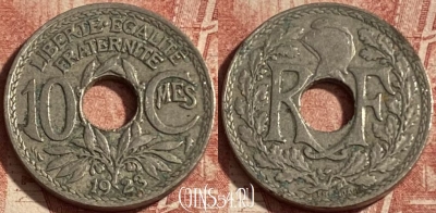 Франция 10 сантимов 1923 года, KM# 866a, 272p-043