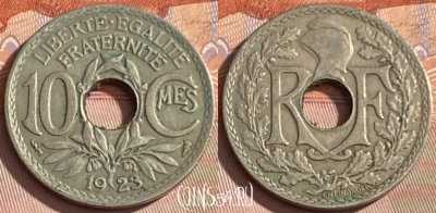 Франция 10 сантимов 1923 года, KM# 866a, 347p-014 ♛