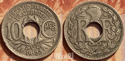 Франция 10 сантимов 1923 года, KM# 866a, 355q-029 ♛