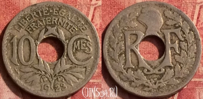 Франция 10 сантимов 1923 года, KM# 866a, 369o-030