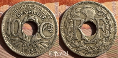 Франция 10 сантимов 1923 года, KM# 866a, 370s-121