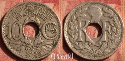 Франция 10 сантимов 1923 года, KM# 866a, 392o-037
