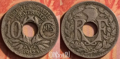 Франция 10 сантимов 1923 года, KM# 866a, 440o-082