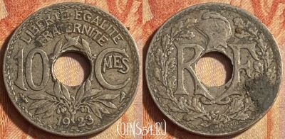 Франция 10 сантимов 1923 года, KM# 866a, 447o-001