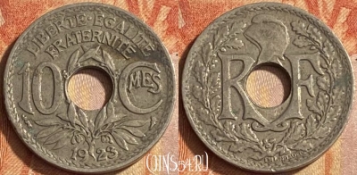 Франция 10 сантимов 1923 года, KM# 866a, 448o-018