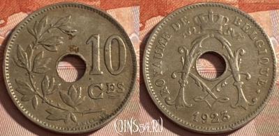 Бельгия 10 сантимов 1923 г., BELGIQUE, KM# 85, 490р-057