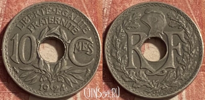 Франция 10 сантимов 1924 года, KM# 866a, 068p-106 ♛