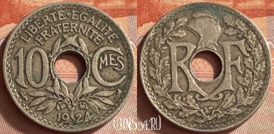 Франция 10 сантимов 1924 года, KM# 866a, 416o-085