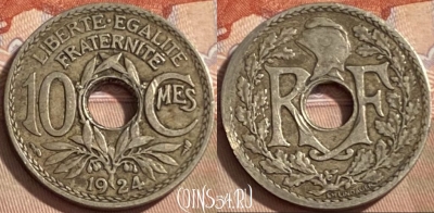 Франция 10 сантимов 1924 года, KM# 866a, 486р-130 ♛