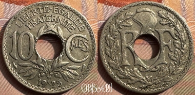 Франция 10 сантимов 1925 года, KM# 866a, 346s-056 ♛