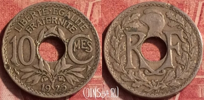 Франция 10 сантимов 1925 года, KM# 866a, 372o-036