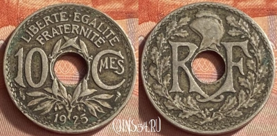 Франция 10 сантимов 1925 года, KM# 866a, 416o-136