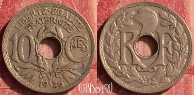 Франция 10 сантимов 1926 года, KM# 866a, 340o-038 ♛