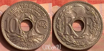 Франция 10 сантимов 1926 года, KM# 866a, 394o-141 ♛