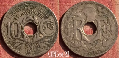 Франция 10 сантимов 1926 года, KM# 866a, 402-068