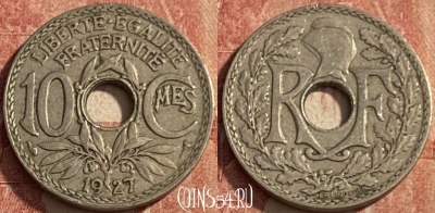 Франция 10 сантимов 1927 года, KM# 866a, 229q-053 ♛