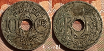 Франция 10 сантимов 1929 года, KM# 866a, 354s-096 ♛