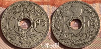 Франция 10 сантимов 1929 года, KM# 866a, 380p-137 ♛