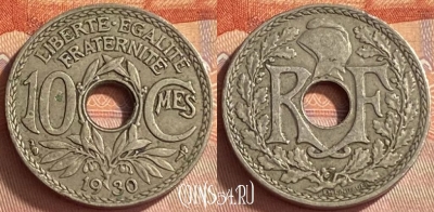 Франция 10 сантимов 1930 года, KM# 866a, 416o-113 ♛