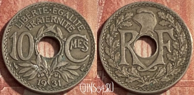 Франция 10 сантимов 1931 года, KM# 866a, 215q-014 ♛