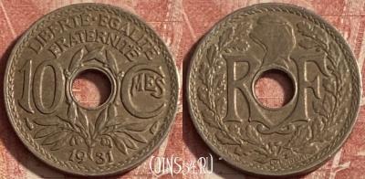 Франция 10 сантимов 1931 года, KM# 866a, 281p-017 ♛