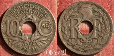 Франция 10 сантимов 1931 года, KM# 866a, 399-052