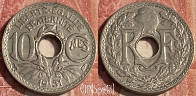 Франция 10 сантимов 1931 года, KM# 866a, 417p-002 ♛