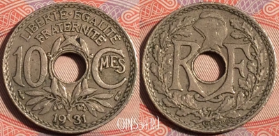 Франция 10 сантимов 1931 года, KM# 866a, a146-060