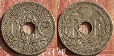 Франция 10 сантимов 1932 года, KM# 866a, 087p-081