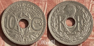 Франция 10 сантимов 1932 года, KM# 866a, 280p-050 ♛