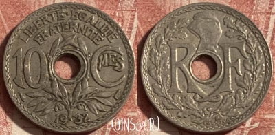 Франция 10 сантимов 1932 года, KM# 866a, 281p-098 ♛