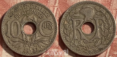 Франция 10 сантимов 1932 года, KM# 866a, 290p-116 ♛