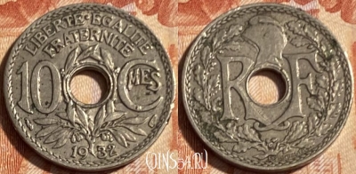 Франция 10 сантимов 1932 года, KM# 866a, 500р-121 ♛
