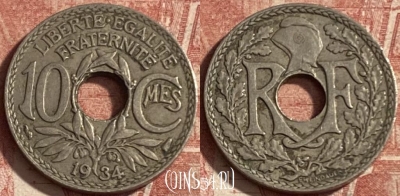 Франция 10 сантимов 1934 года, KM# 866a, 280p-053 ♛
