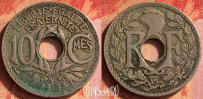 Франция 10 сантимов 1934 года, KM# 866a, 435o-126