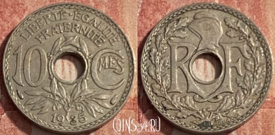 Франция 10 сантимов 1935 года, KM# 866a, 229q-102 ♛