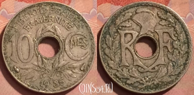 Франция 10 сантимов 1935 года, KM# 866a, 237l-034