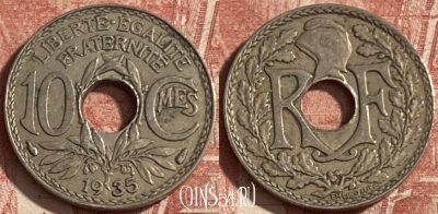 Франция 10 сантимов 1935 года, KM# 866a, 282p-081 ♛