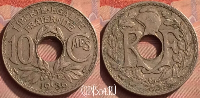 Франция 10 сантимов 1936 года, KM# 866a, 150m-022