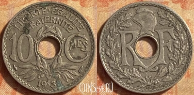 Франция 10 сантимов 1938 года, KM# 866a, 451o-063