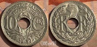 Франция 10 сантимов 1939 года, KM# 889, 173s-031