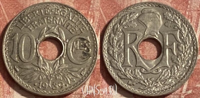 Франция 10 сантимов 1939 года, KM# 889, 281p-064 ♛