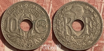 Франция 10 сантимов 1939 года, KM# 889, 282p-073 ♛