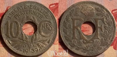 Франция 10 сантимов 1939 года, KM# 889, 402-142