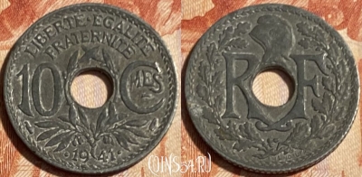 Франция 10 сантимов 1941 года, KM# 895, 059s-045