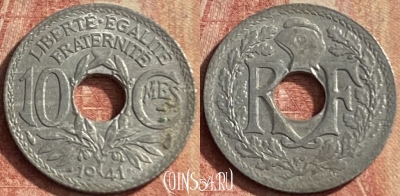 Франция 10 сантимов 1941 года, KM# 895, 142p-118