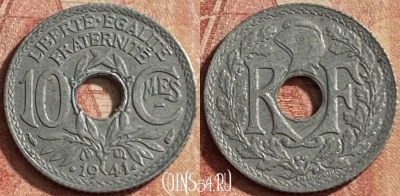 Франция 10 сантимов 1941 года, KM# 895, 148p-108 ♛