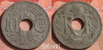Франция 10 сантимов 1941 года, KM# 895, 152m-112