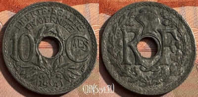 Франция 10 сантимов 1941 года, KM# 895, 164s-111