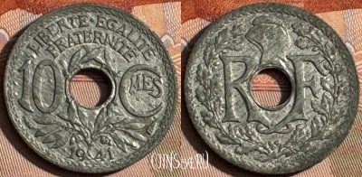 Франция 10 сантимов 1941 года, KM# 895, 236s-141